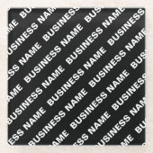 繰りはっきりした返し編集可能な名前 | シンプル白黒 ガラスコースター (正面)