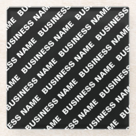 繰りはっきりした返し編集可能な名前 | シンプル白黒 ガラスコースター