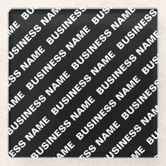 繰りはっきりした返し編集可能な名前 | シンプル白黒 ガラスコースター (正面)