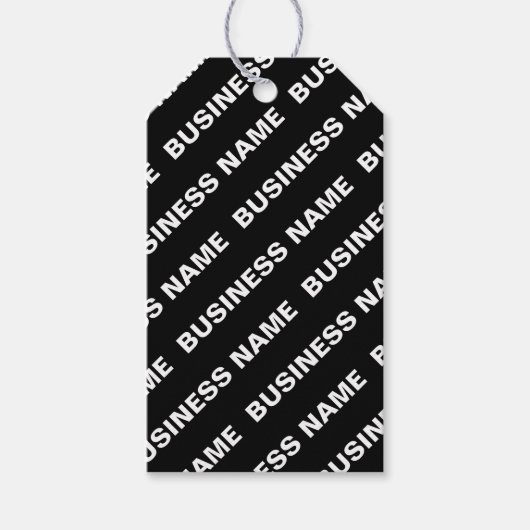 繰りはっきりした返し編集可能な名前 | シンプル白黒 ギフトタグ (正面)