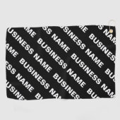 繰りはっきりした返し編集可能な名前 | シンプル白黒 ゴルフタオル (横)