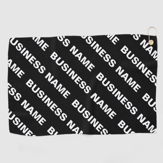 繰りはっきりした返し編集可能な名前 | シンプル白黒 ゴルフタオル (横)