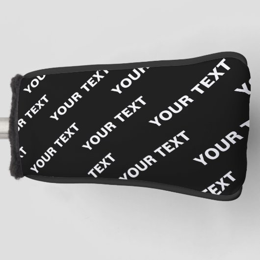 繰りはっきりした返し編集可能な名前 | シンプル白黒 ゴルフヘッドカバー (正面)