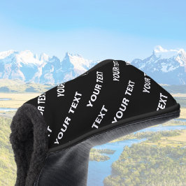 繰りはっきりした返し編集可能な名前 | シンプル白黒 ゴルフヘッドカバー