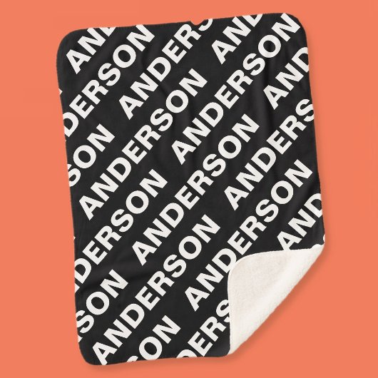 繰りはっきりした返し編集可能な名前 | シンプル白黒 シェルパブランケット