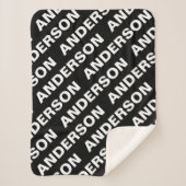 繰りはっきりした返し編集可能な名前 | シンプル白黒 シェルパブランケット (正面)