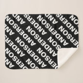 繰りはっきりした返し編集可能な名前 | シンプル白黒 シェルパブランケット (正面(横))