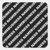 繰りはっきりした返し編集可能な名前 | シンプル白黒 スクエアシール (正面)