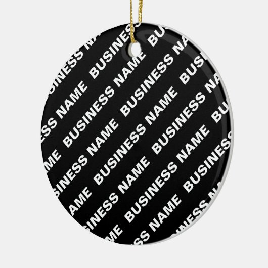 繰りはっきりした返し編集可能な名前 | シンプル白黒 セラミックオーナメント (左)