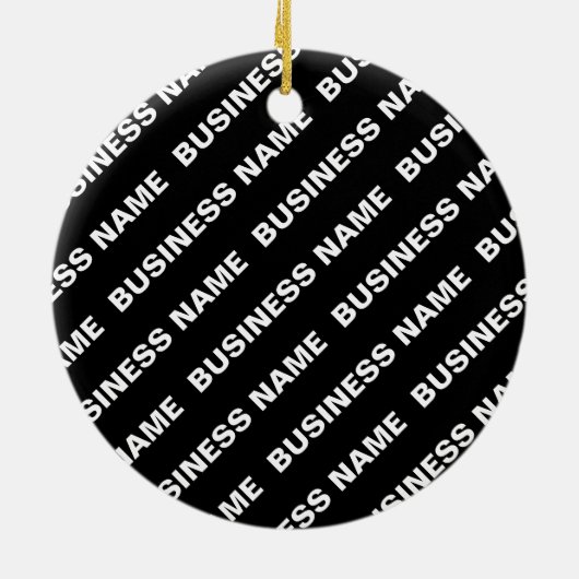 繰りはっきりした返し編集可能な名前 | シンプル白黒 セラミックオーナメント (裏面)