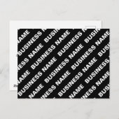 繰りはっきりした返し編集可能な名前 | シンプル白黒 ポストカード (正面/裏面)