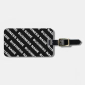 繰りはっきりした返し編集可能な名前 | シンプル白黒 ラゲッジタグ (正面横)