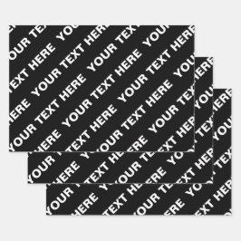 繰りはっきりした返し編集可能な名前 | シンプル白黒 ラッピングペーパーシート