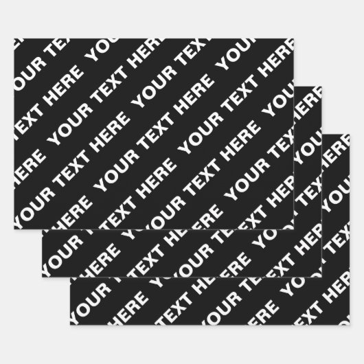 繰りはっきりした返し編集可能な名前 | シンプル白黒 ラッピングペーパーシート (セット)