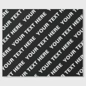 繰りはっきりした返し編集可能な名前 | シンプル白黒 ラッピングペーパー (フラット)