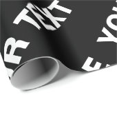 繰りはっきりした返し編集可能な名前 | シンプル白黒 ラッピングペーパー (ロールコーナー)