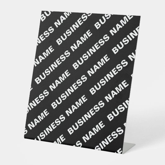 繰りはっきりした返し編集可能な名前 | シンプル白黒 台座サイン (正面)