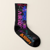繰りパーソナライズされた返し名前6文字W Socks ソックス (左内側)