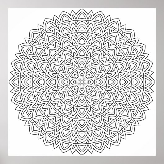 繰り返しのアークを特徴とする層状の曼荼羅のぬり絵ページ ポスター (正面)