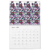 繰り返しを特徴とするシームレスで対称なパターン カレンダー (3月 2027)