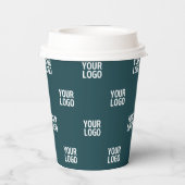 繰り返しイメージ、デザイン、またはロゴ | 濃い青（緑） 紙コップ (裏面)