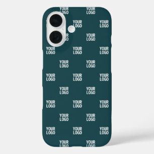 繰り返しイメージ、デザイン、またはロゴ 濃い青(緑) iPhone 16ケース
