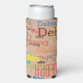 繰り返しカラフル名の重複カスタム スリム缶クーラー (Seltzer正面)