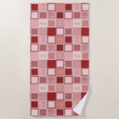 繰り返しジオメトリパターン ビーチタオル (正面)