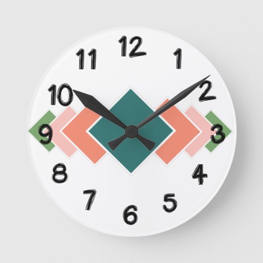 繰り返しダイヤモンド ラウンド壁時計 (正面)