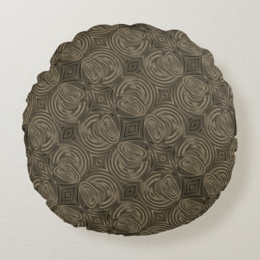 繰り返しチョコレートサークル ラウンドクッション (正面)