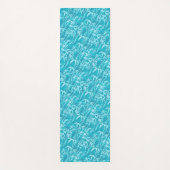 繰り返しティール（緑がかった色）アクア竹草模様 ヨガマット (正面)