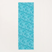 繰り返しティール（緑がかった色）アクア竹草模様 ヨガマット (裏面)