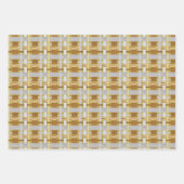 繰り返しデイジー パターン(の模様が)ある ラッピングペーパーシート (正面3)