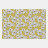 繰り返しデイジー パターン(の模様が)ある ラッピングペーパーシート (正面)