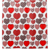 繰り返しハート シャワーカーテン (正面)