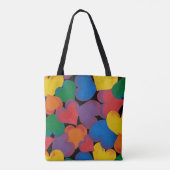 繰り返しハート パターン（の模様が）ある トートバッグ (裏面)