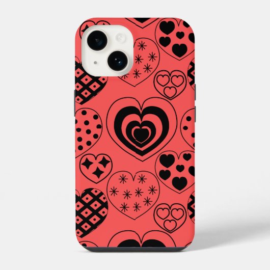 繰り返しハート iPhoneケース (裏面)