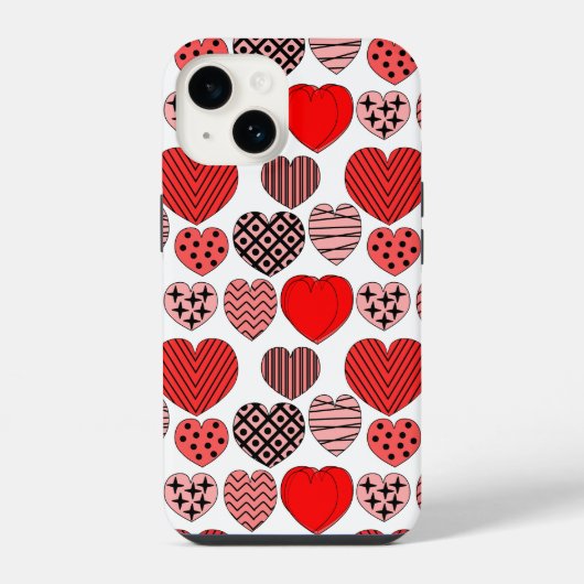 繰り返しハート iPhoneケース (裏面)