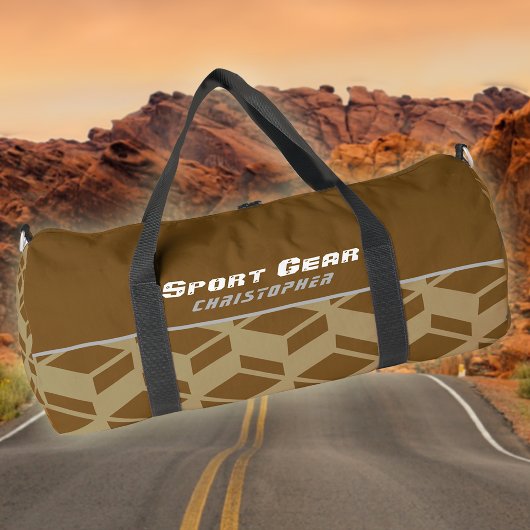 繰り返しパタモダンーン（茶） ダッフルバッグ