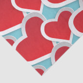 繰り返しパターンの大きな脂肪ハート 薄葉紙 (詳細)