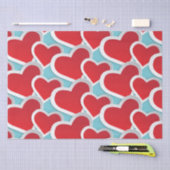 繰り返しパターンの大きな脂肪ハート 薄葉紙 (クラフト)