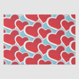 繰り返しパターンの大きな脂肪ハート 薄葉紙