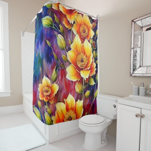 繰り返しパターンの美しい自然交響曲 シャワーカーテン (インサイチュ)