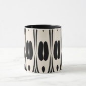 繰り返しパターン白黒抽象芸術パターン マグカップ (中央)