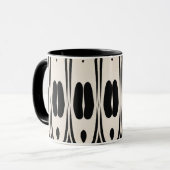 繰り返しパターン白黒抽象芸術パターン マグカップ (正面左)