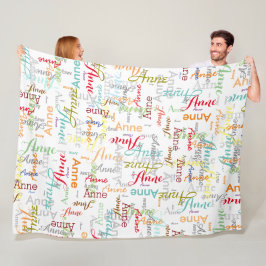 繰り返しパーソナライズされた名カラフルの許可 フリースブランケット