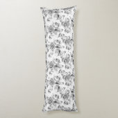 繰り返しフローラ |白いバラの模様 ボディピロー (裏面 (縦))