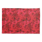 繰り返しフローラ |赤いバラ模様 枕カバー (裏面)