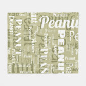 繰り返しペット名パターンセージ緑モダン白 フリースブランケット (正面(横))