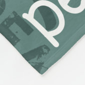 繰り返しペット名パターンモンステラグリーン&ホワイト フリースブランケット (角)